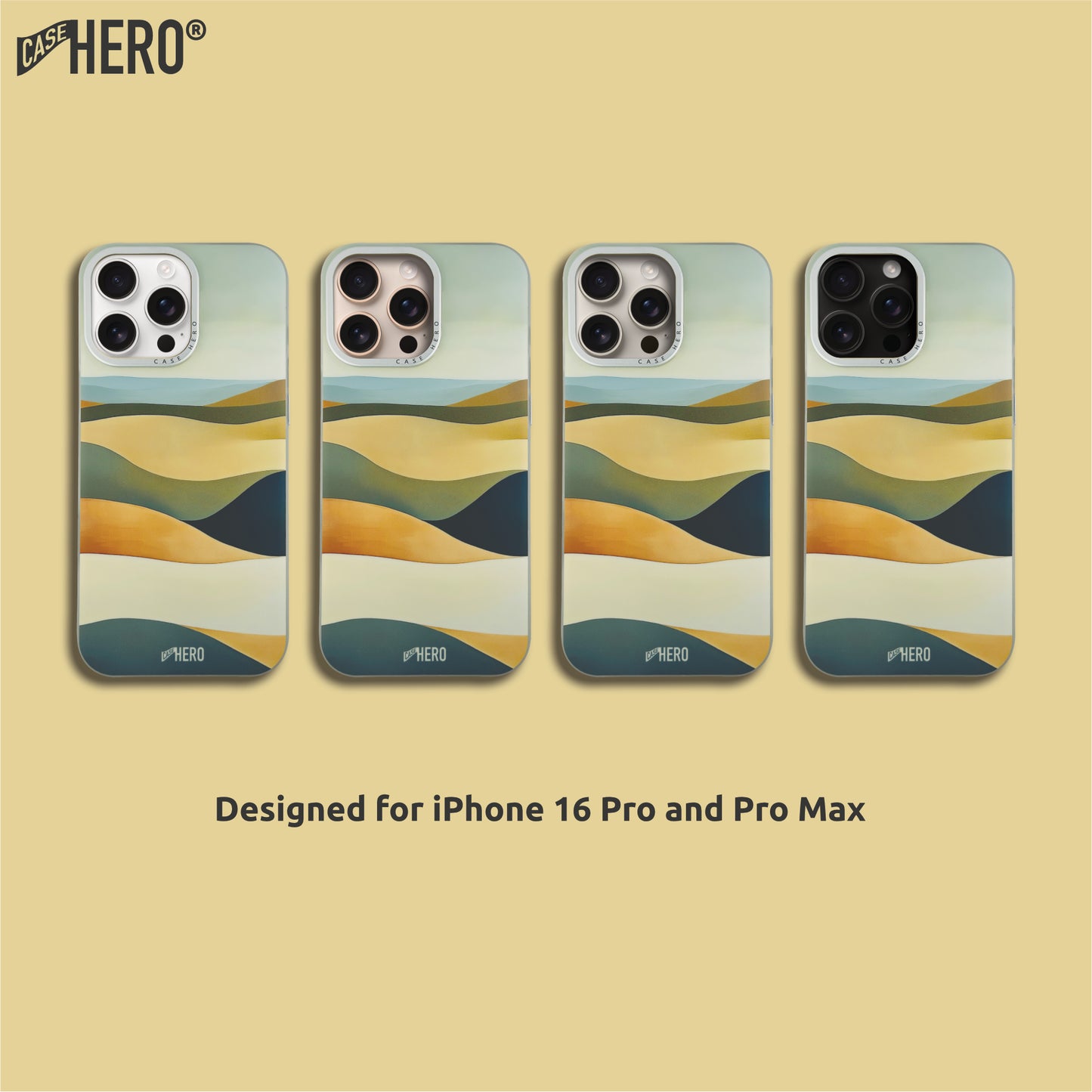 CaseHERO® iPhone 16 Pro および Pro Max 用ケース – ウィルダネス コレクション - デューン エディション