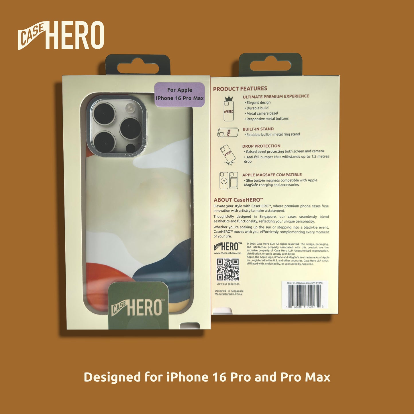iPhone 16 Pro / Pro Max Case with Stand – MagSafe-Compatible, Drop Protection, Slim Fit – Dusk